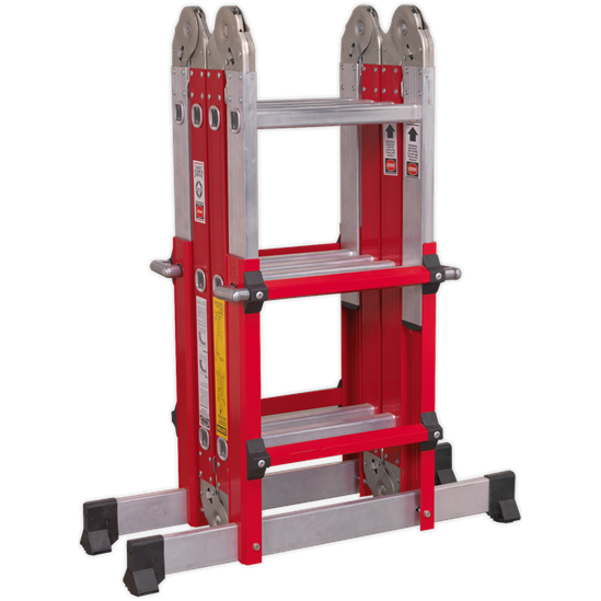 Sealey Aluminium Multipurpose Ladder EN 131 Adjustable Height AFPL2 Sealey  - Town Parts
