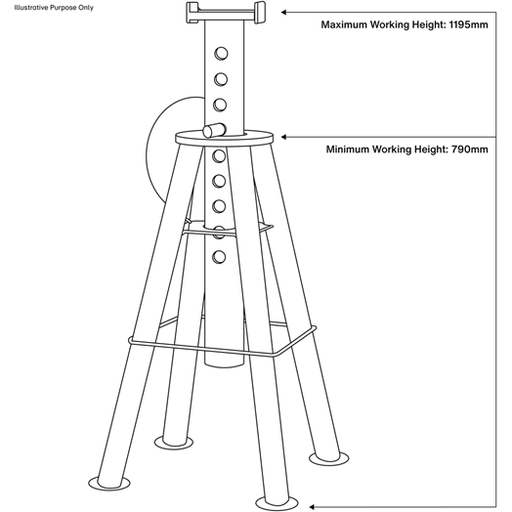 Sealey AXLe Stands (Pair) 10 Tonne Capacity per Stand High Level AS10H Sealey  - Town Parts