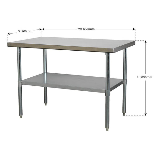 Sealey Stainless Steel Workbench 1.2m AP1248SS Sealey  - Town Parts