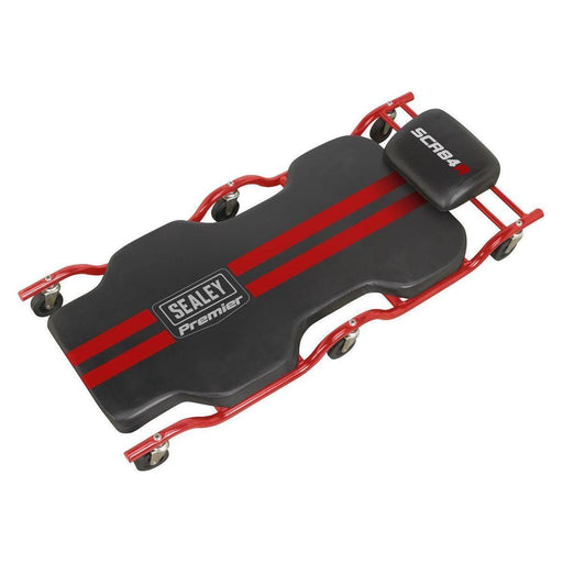 Sealey Steel Creeper with 6 Wheels & Headrest Deluxe SCR84 Sealey  - Town Parts