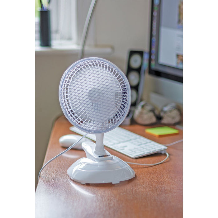 Draper 230V Clip-On Desk Fan, 6"/150mm, 15W 08710 Draper  - Town Parts