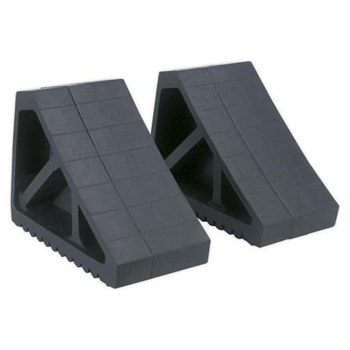 Sealey Rubber Wheel Chocks Pair WC02 Sealey  - Town Parts