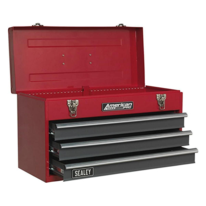 Sealey Tool Chest 3 Drawer Portable with Ball-Bearing Slides Red/Grey AP9243BB Sealey  - Town Parts