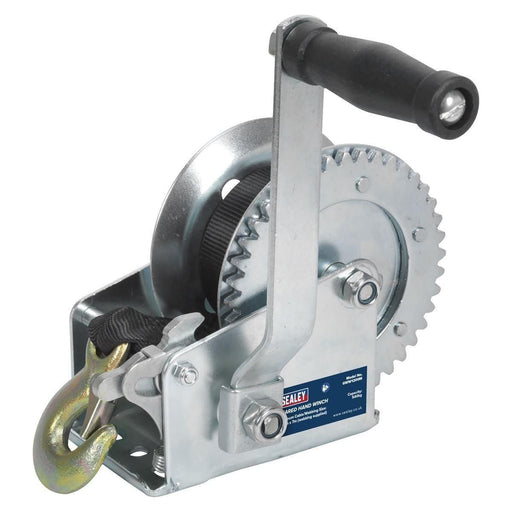 Sealey Geared Hand Winch 540kg Capacity with Webbing Strap GWW1200M Sealey  - Town Parts