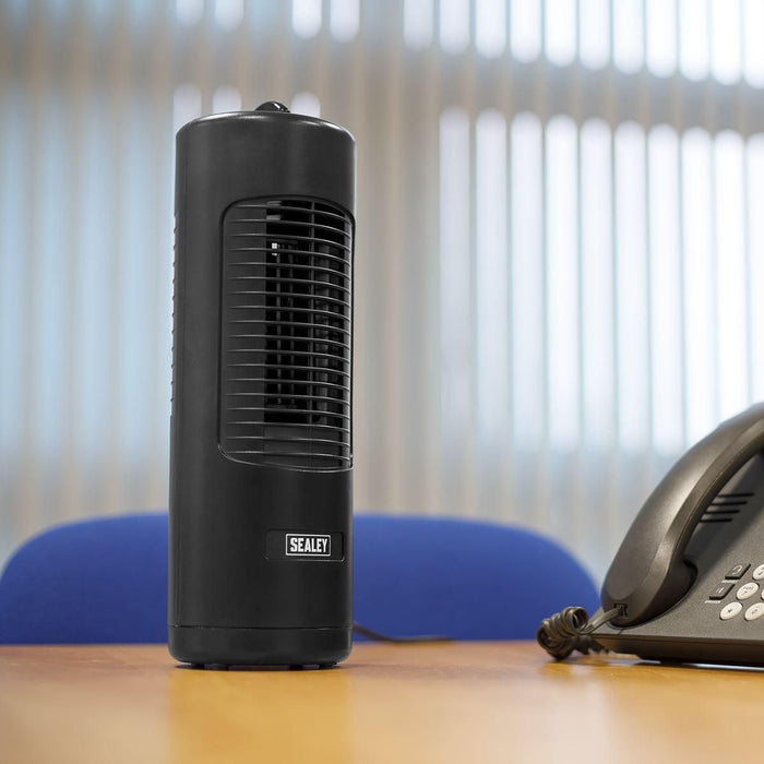 Sealey Oscillating Desk Tower Fan 2-Speed 12" 230V STF12C Sealey  - Town Parts