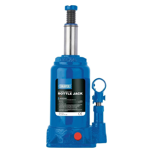 Draper High Lift Hydraulic Bottle Jack, 4 Tonne 13107 Draper  - Town Parts