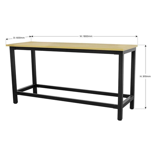 Sealey Workbench 1.8m Steel with 25mm MDF Top AP0618 Sealey  - Town Parts