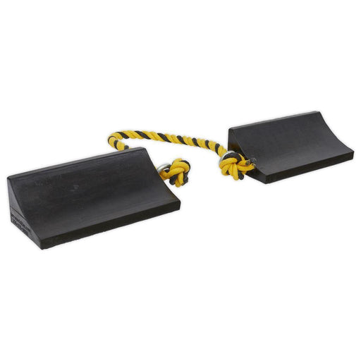 Sealey Rubber Wheel Chocks Heavy-Duty Pair WC16 Sealey  - Town Parts