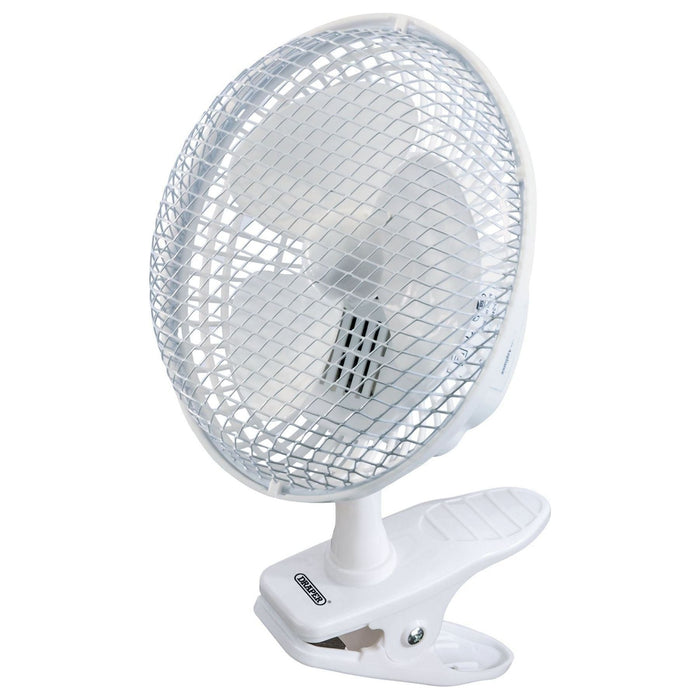 Draper 230V Clip-On Desk Fan, 6"/150mm, 15W 08710 Draper  - Town Parts