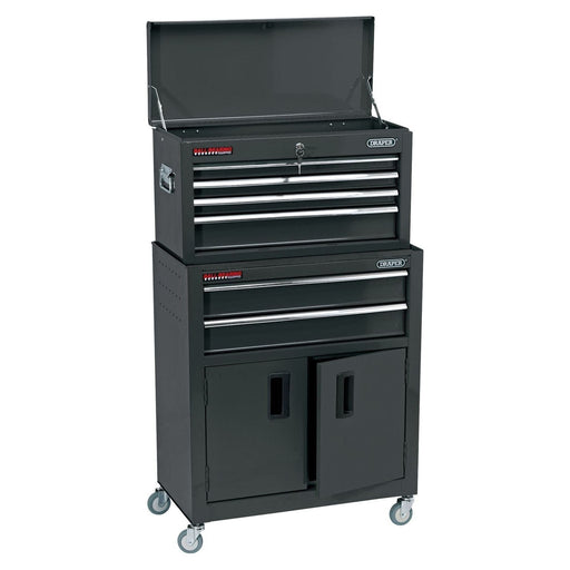 Draper Combined Roller Cabinet and Tool Chest, 6 Drawer, 24", Black 19572 Draper  - Town Parts