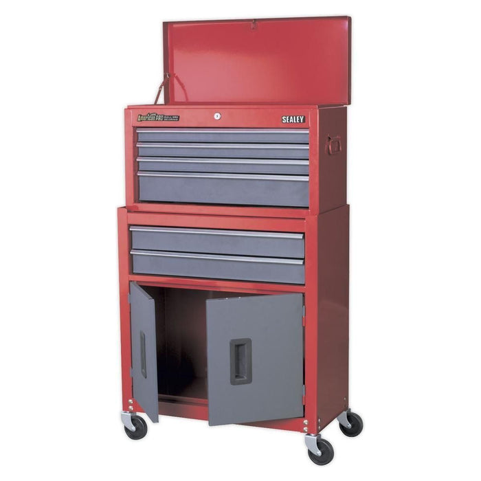 Sealey Topchest & Rollcab Combination 6 Drawer with Ball-Bearing Slides- Red Sealey  - Town Parts
