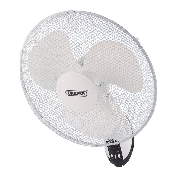 Draper 230V Oscillating Wall Mounted Fan with Remote Control, 16"/400mm, 3 Speed Draper  - Town Parts